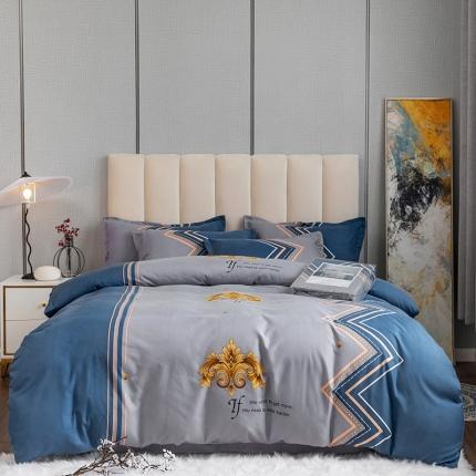 91家纺网 家纺一手货源 找家纺 （总）优尚 2021新款亲肤磨毛中国风大版花系列四件套