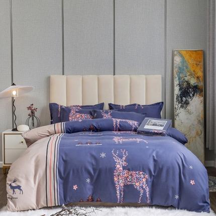 91家纺网 家纺一手货源 找家纺 （总）优尚 2021新款亲肤磨毛中国风大版花系列四件套