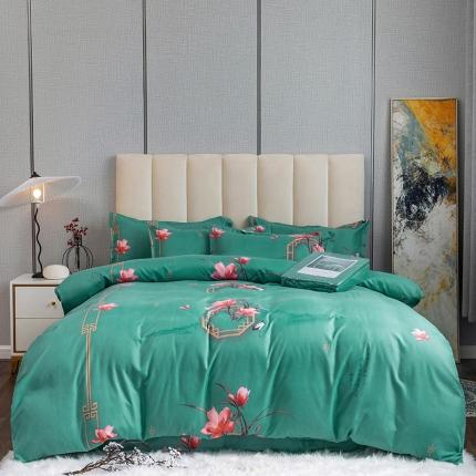 91家纺网 家纺一手货源 找家纺 （总）优尚 2021新款亲肤磨毛中国风大版花系列四件套