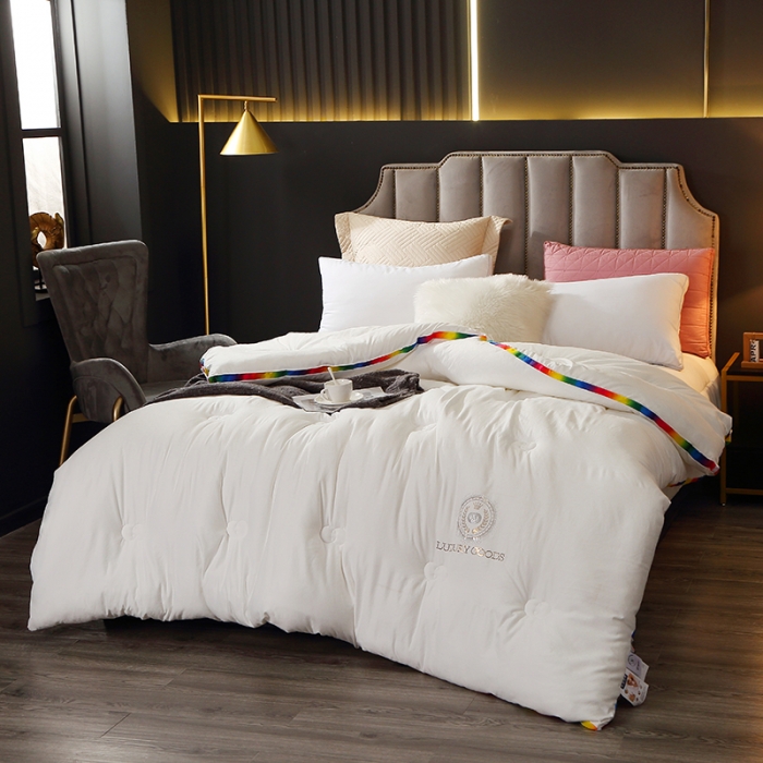 91家纺网 家纺一手货源 找家纺 （总）VIP被业 2021新款彩虹大豆被冬被