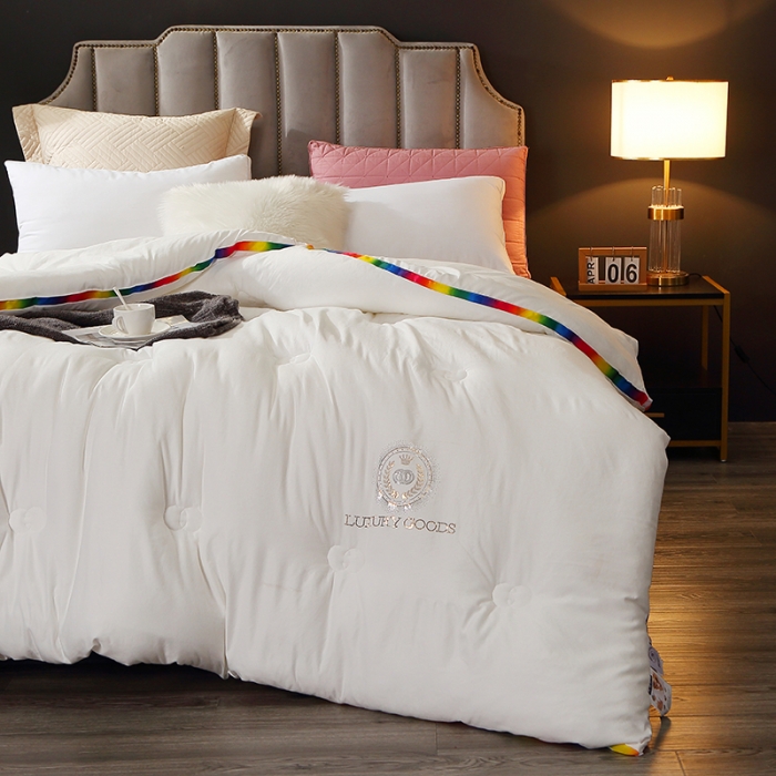 91家纺网 家纺一手货源 找家纺 （总）VIP被业 2021新款彩虹大豆被冬被