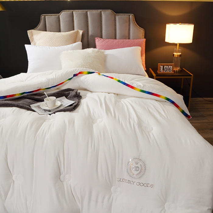 91家纺网 家纺一手货源 找家纺 （总）VIP被业 2021新款彩虹大豆被冬被