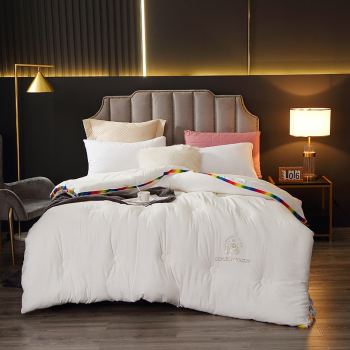 91家纺网 家纺一手货源 找家纺 （总）VIP被业 2021新款彩虹大豆被冬被