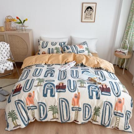 91家纺网 家纺一手货源 找家纺 时年 2021新款40S全棉印花四件套小可爱系列 金刚