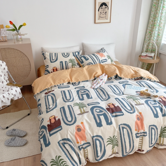 91家纺网 家纺一手货源 找家纺 （总）时年 2021新款40S全棉印花四件套小可爱系列