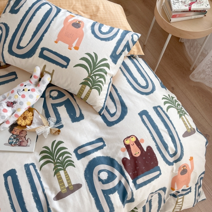 91家纺网 家纺一手货源 找家纺 （总）时年 2021新款40S全棉印花四件套小可爱系列