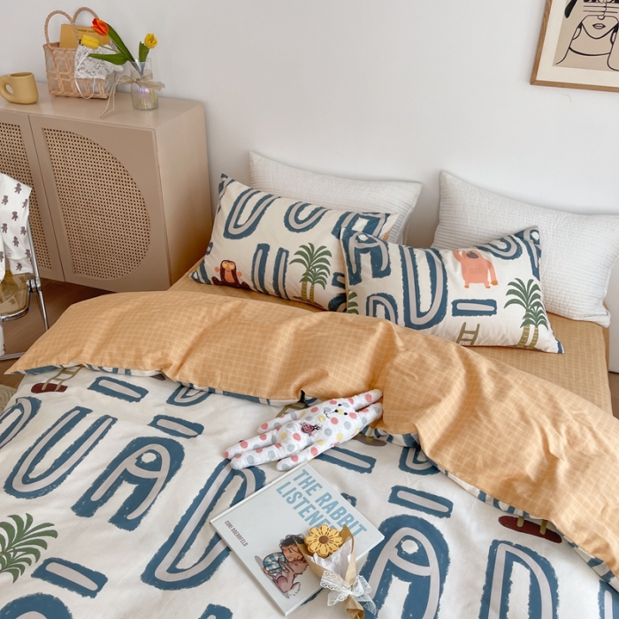 91家纺网 家纺一手货源 找家纺 （总）时年 2021新款40S全棉印花四件套小可爱系列