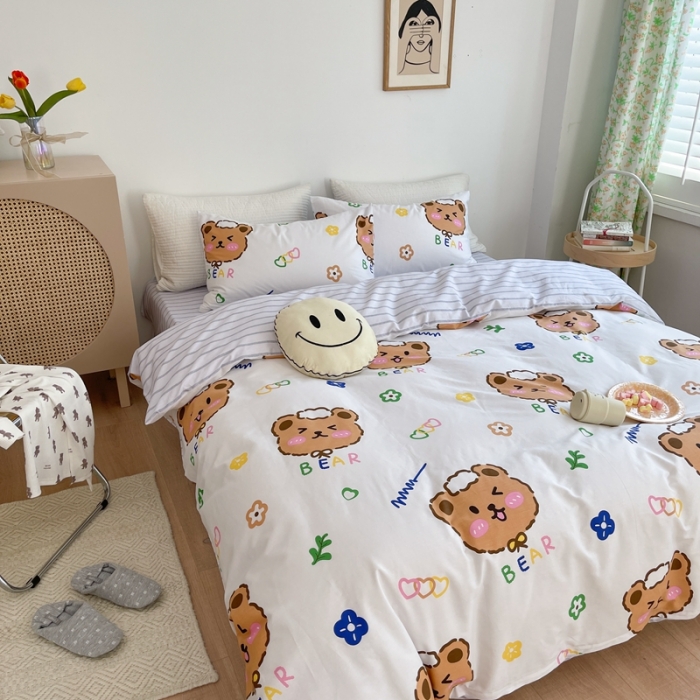 91家纺网 家纺一手货源 找家纺 时年 2021新款40S全棉印花四件套小可爱系列 贝尔先生