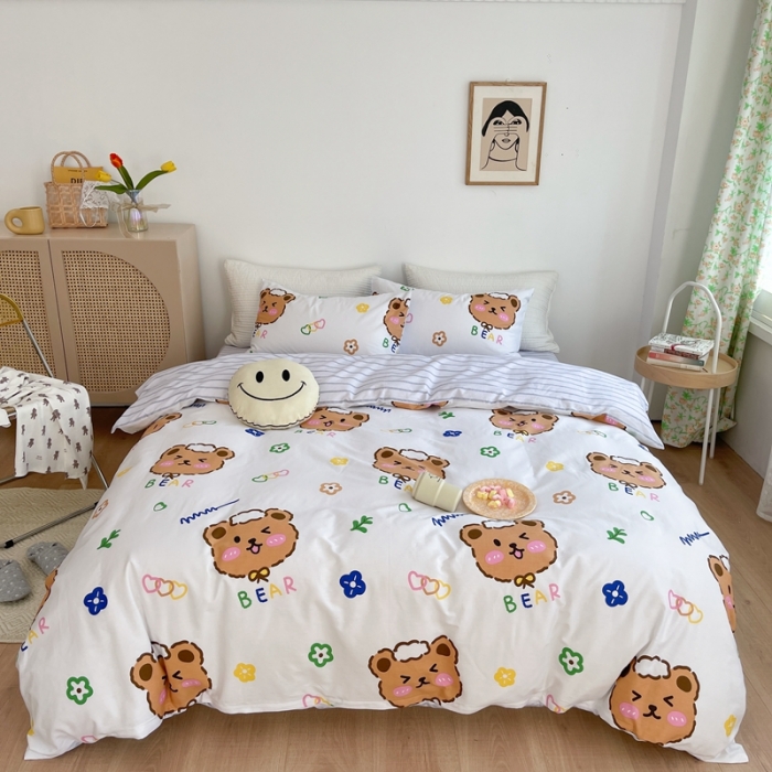 91家纺网 家纺一手货源 找家纺 时年 2021新款40S全棉印花四件套小可爱系列 贝尔先生