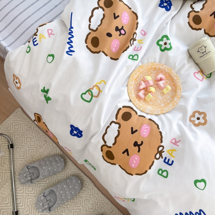 91家纺网 家纺一手货源 找家纺 时年 2021新款40S全棉印花四件套小可爱系列 贝尔先生