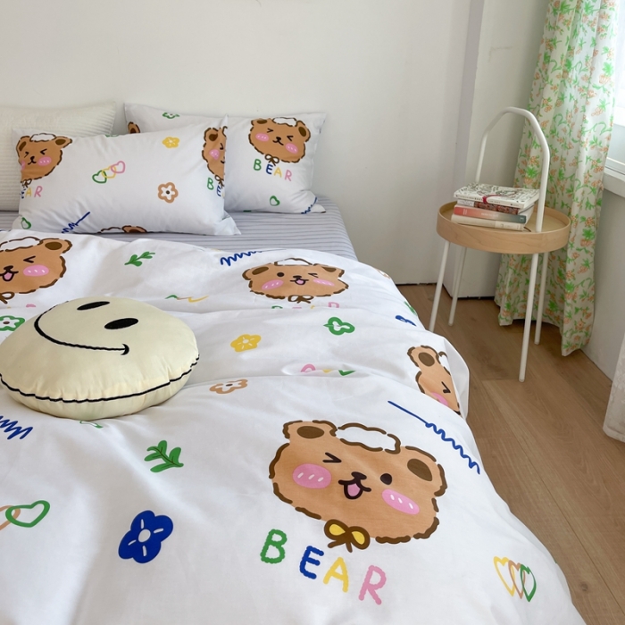 91家纺网 家纺一手货源 找家纺 时年 2021新款40S全棉印花四件套小可爱系列 贝尔先生