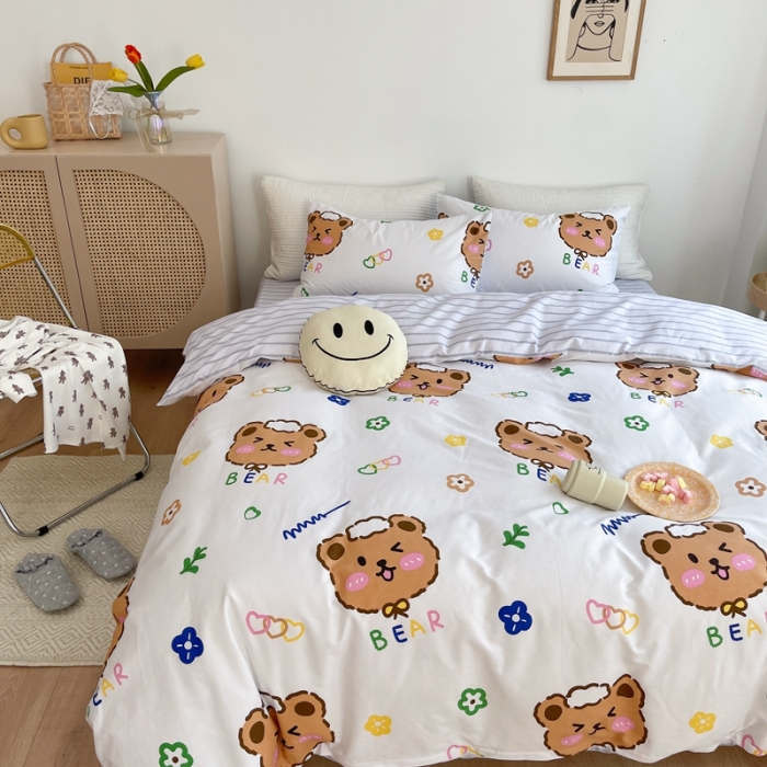 91家纺网 家纺一手货源 找家纺 时年 2021新款40S全棉印花四件套小可爱系列 贝尔先生