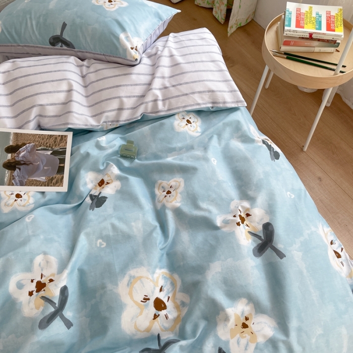 91家纺网 家纺一手货源 找家纺 时年 2021新款40S全棉印花四件套小可爱系列 花西子