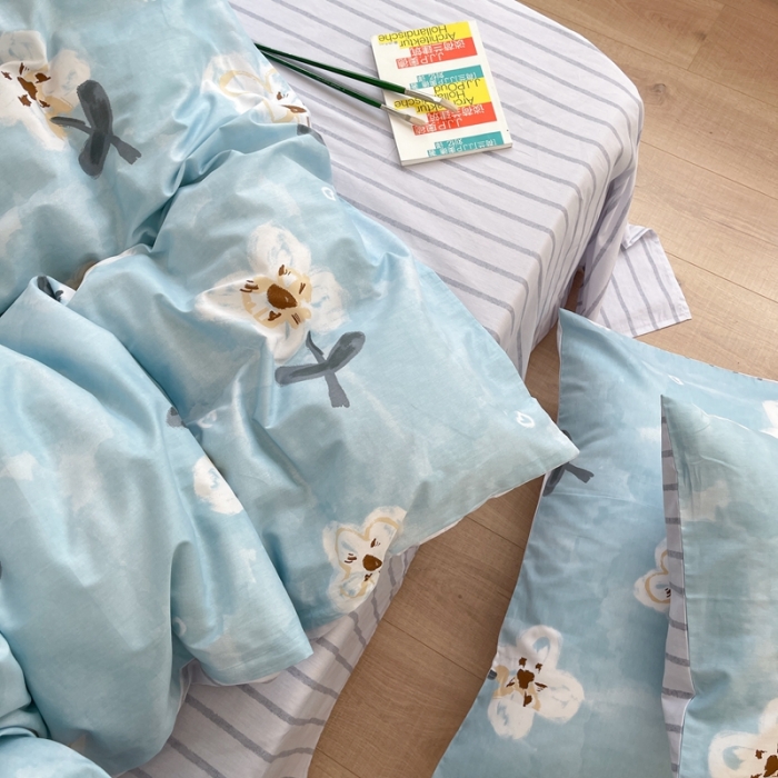 91家纺网 家纺一手货源 找家纺 时年 2021新款40S全棉印花四件套小可爱系列 花西子