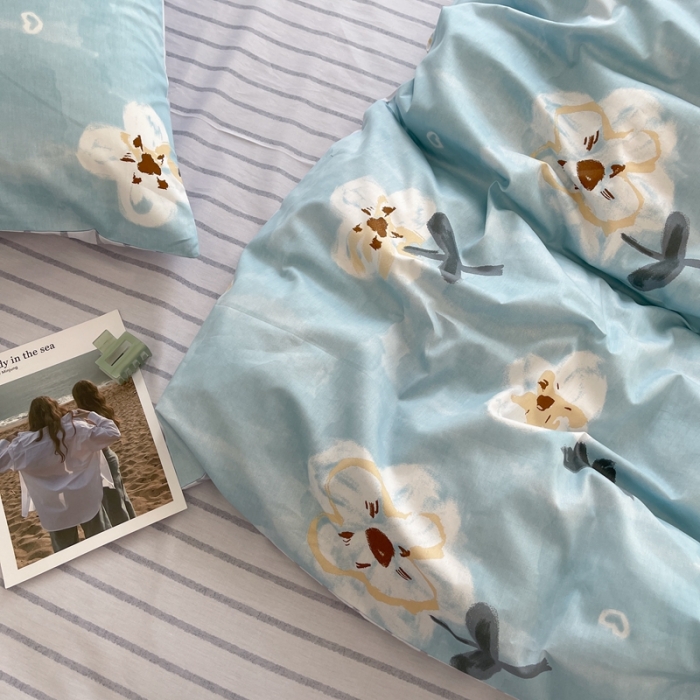 91家纺网 家纺一手货源 找家纺 时年 2021新款40S全棉印花四件套小可爱系列 花西子