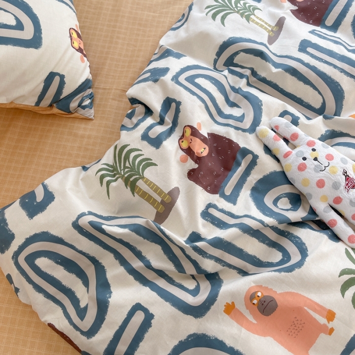 91家纺网 家纺一手货源 找家纺 时年 2021新款40S全棉印花四件套小可爱系列 金刚