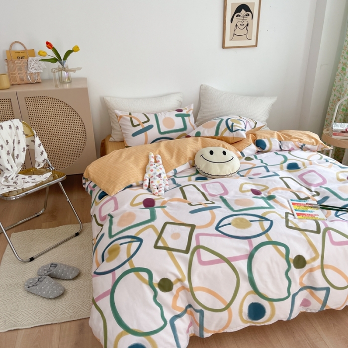 91家纺网 家纺一手货源 找家纺 时年 2021新款40S全棉印花四件套小可爱系列 奇思妙想