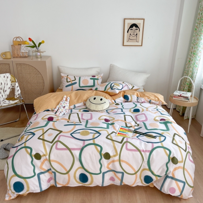 91家纺网 家纺一手货源 找家纺 时年 2021新款40S全棉印花四件套小可爱系列 奇思妙想