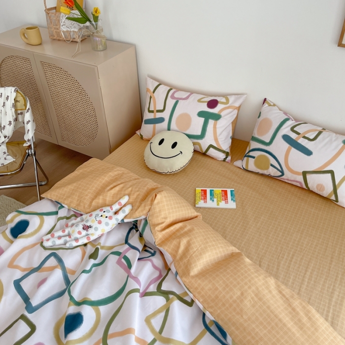 91家纺网 家纺一手货源 找家纺 时年 2021新款40S全棉印花四件套小可爱系列 奇思妙想