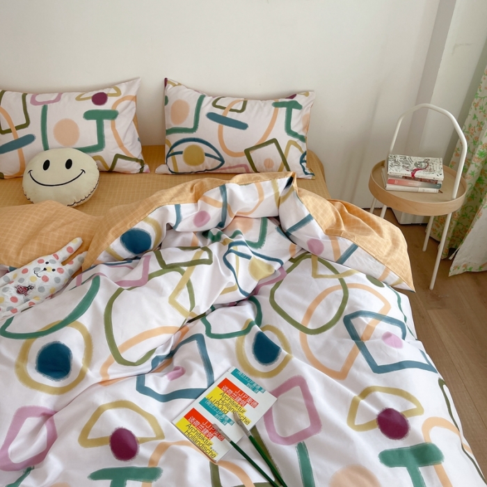 91家纺网 家纺一手货源 找家纺 时年 2021新款40S全棉印花四件套小可爱系列 奇思妙想