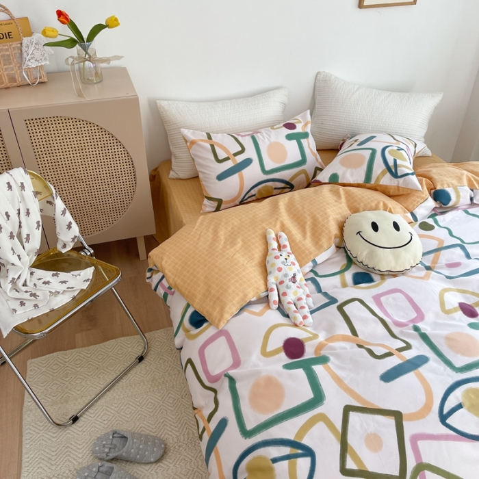 91家纺网 家纺一手货源 找家纺 时年 2021新款40S全棉印花四件套小可爱系列 奇思妙想