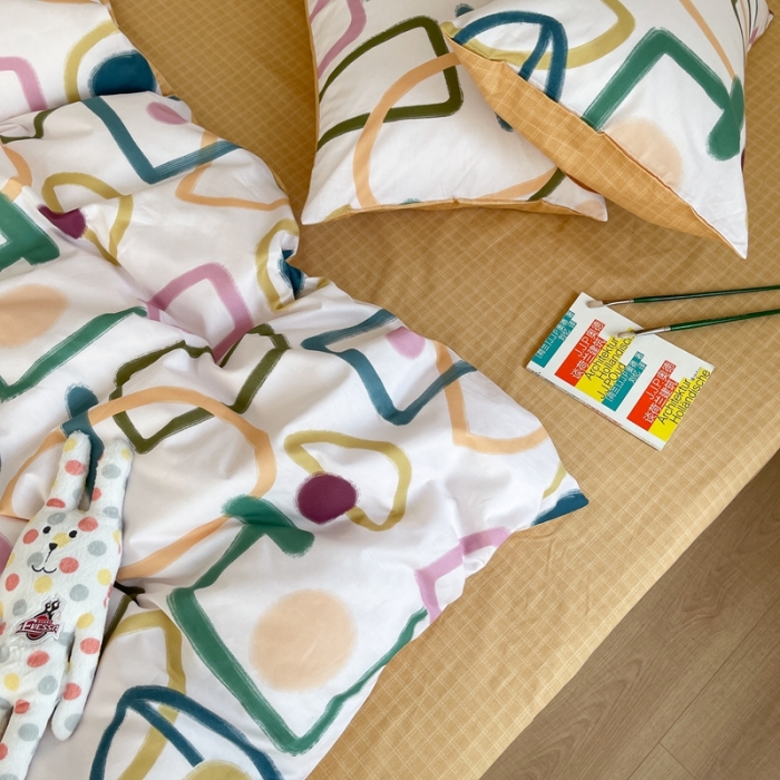 91家纺网 家纺一手货源 找家纺 时年 2021新款40S全棉印花四件套小可爱系列 奇思妙想