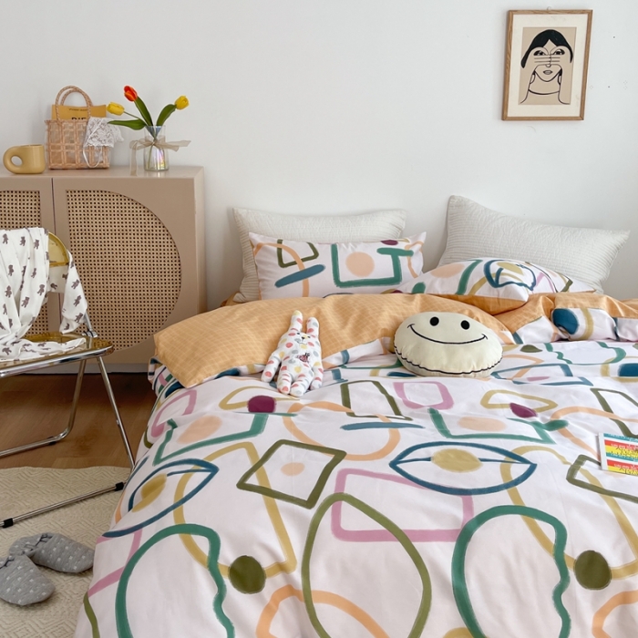 91家纺网 家纺一手货源 找家纺 时年 2021新款40S全棉印花四件套小可爱系列 奇思妙想