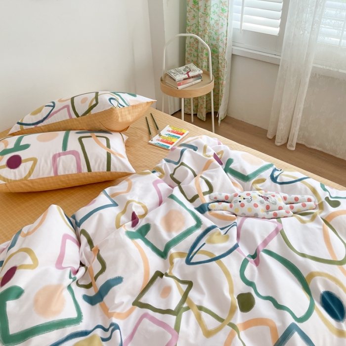 91家纺网 家纺一手货源 找家纺 时年 2021新款40S全棉印花四件套小可爱系列 奇思妙想