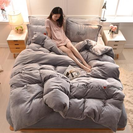 91家纺网 家纺一手货源 找家纺 （总）简爱家纺2025新款保暖MISS款法莱绒刺绣四件套