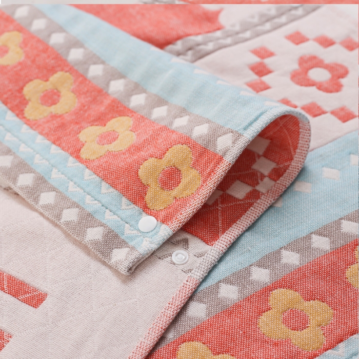 91家纺网 家纺一手货源 找家纺 朴尔2020新款防滑半包按扣固定式全棉四层纱布枕巾围脖萌鸡红