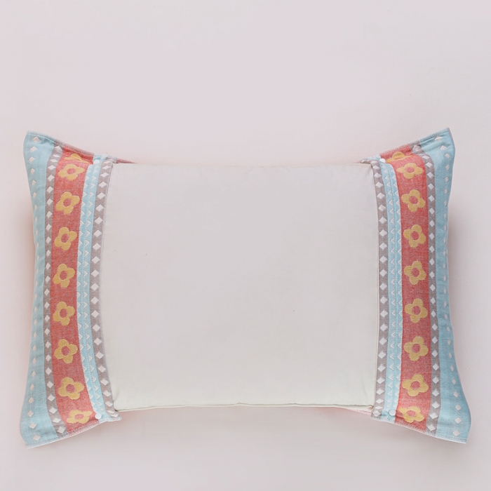 91家纺网 家纺一手货源 找家纺 朴尔2020新款防滑半包按扣固定式全棉四层纱布枕巾围脖萌鸡红