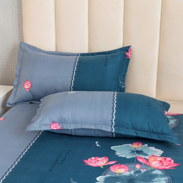 91家纺网 家纺一手货源 找家纺 优尚 2021新款亲肤磨毛中国风大版花系列四件套 陌上花开