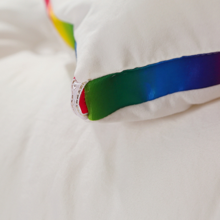 91家纺网 家纺一手货源 找家纺 VIP被业 2021新款彩虹大豆被冬被 彩虹白