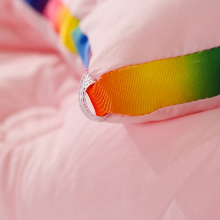 91家纺网 家纺一手货源 找家纺 VIP被业 2021新款彩虹大豆被冬被 彩虹粉