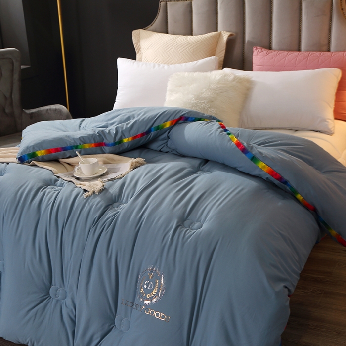 91家纺网 家纺一手货源 找家纺 VIP被业 2021新款彩虹大豆被冬被 彩虹兰