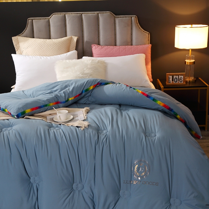 91家纺网 家纺一手货源 找家纺 VIP被业 2021新款彩虹大豆被冬被 彩虹兰