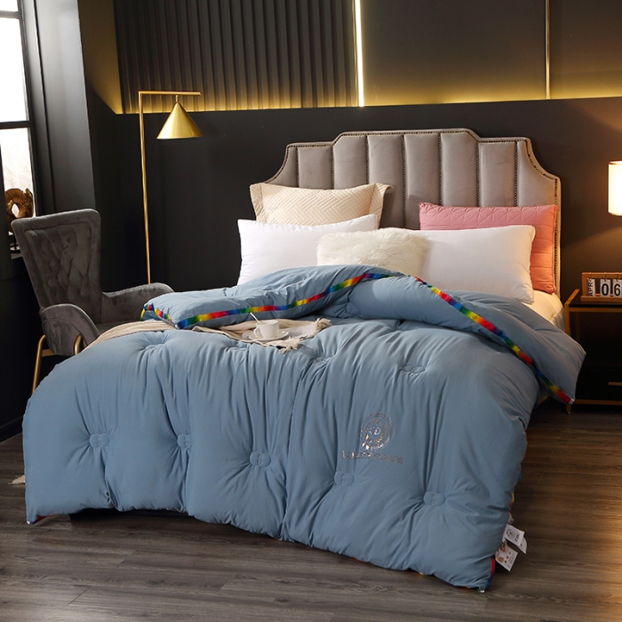 91家纺网 家纺一手货源 找家纺 VIP被业 2021新款彩虹大豆被冬被 彩虹兰