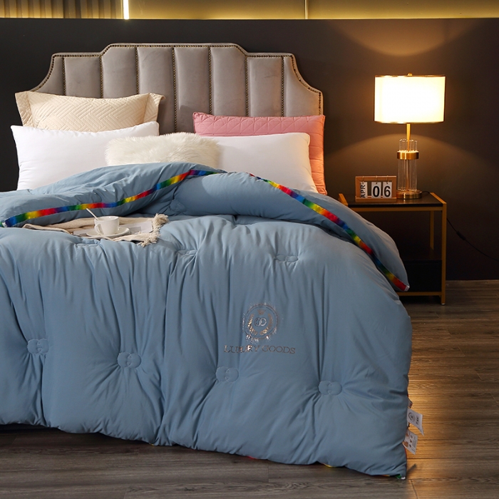 91家纺网 家纺一手货源 找家纺 VIP被业 2021新款彩虹大豆被冬被 彩虹兰