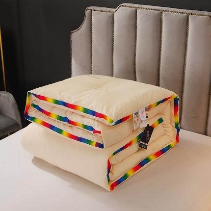 91家纺网 家纺一手货源 找家纺 VIP被业 2021新款彩虹大豆被冬被 彩虹米