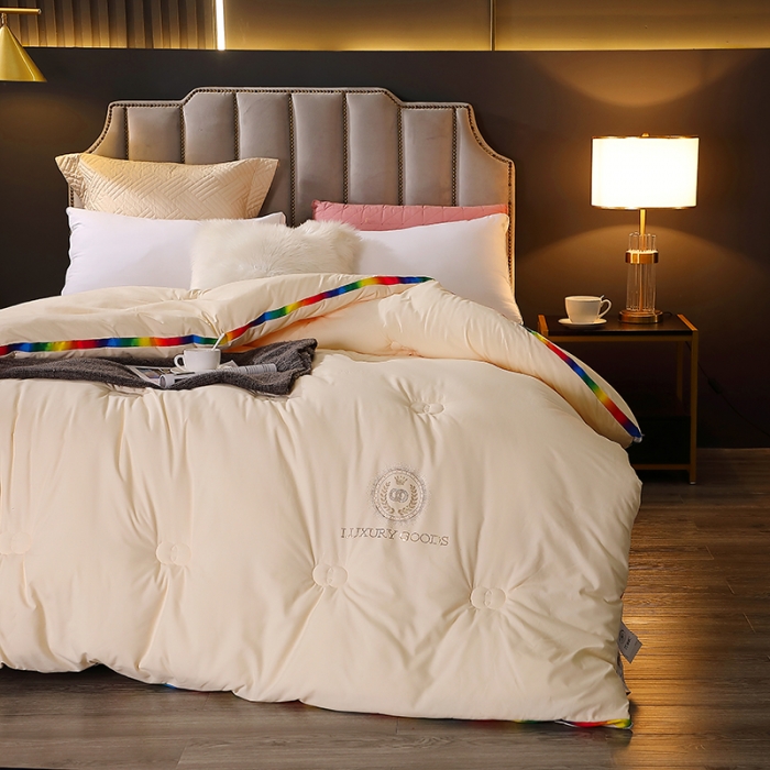 91家纺网 家纺一手货源 找家纺 VIP被业 2021新款彩虹大豆被冬被 彩虹米