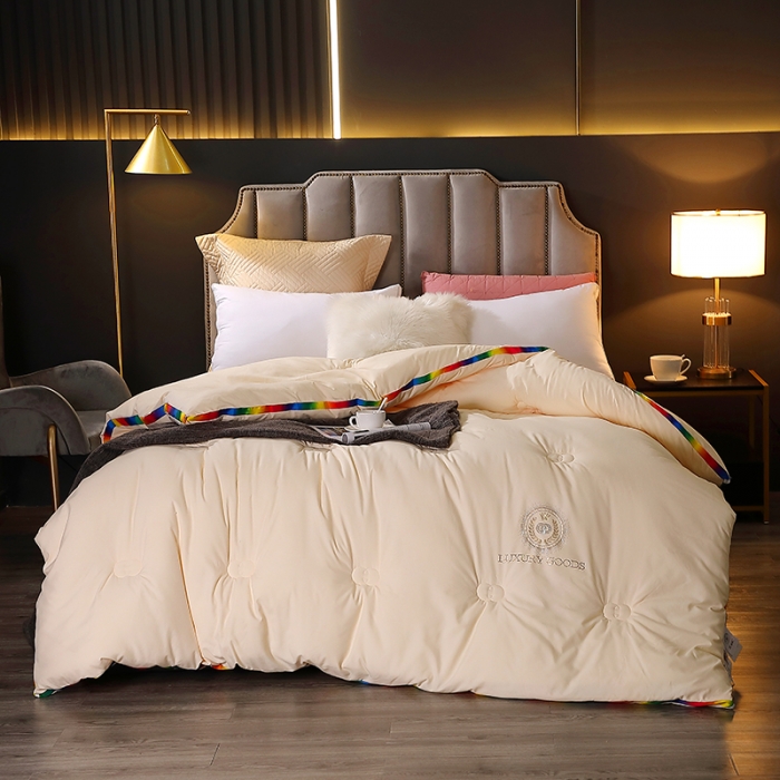 91家纺网 家纺一手货源 找家纺 VIP被业 2021新款彩虹大豆被冬被 彩虹米