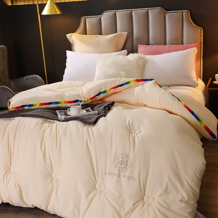 91家纺网 家纺一手货源 找家纺 VIP被业 2021新款彩虹大豆被冬被 彩虹米