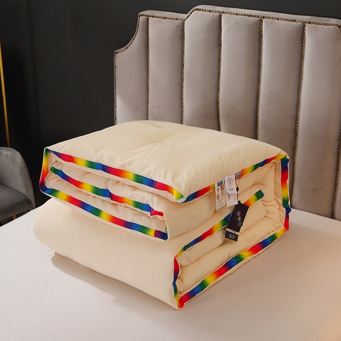 91家纺网 家纺一手货源 找家纺 VIP被业 2021新款彩虹大豆被冬被 彩虹米