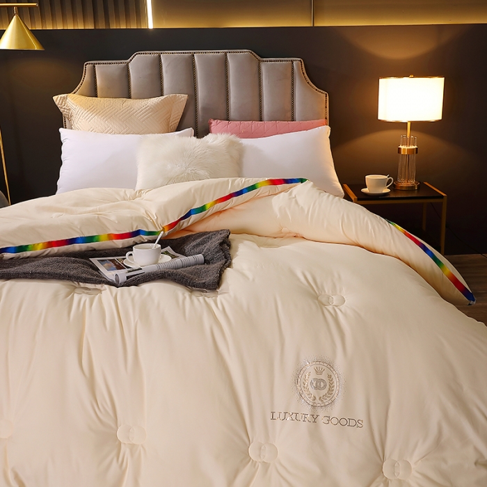 91家纺网 家纺一手货源 找家纺 VIP被业 2021新款彩虹大豆被冬被 彩虹米