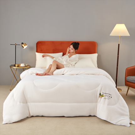 91家纺网 家纺一手货源 找家纺 梦莱发 2025新款大豆被冬被春秋被白色