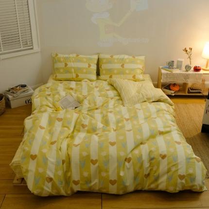 91家纺网 家纺一手货源 找家纺 绫韵 2021新款40S全棉13070四件套恋恋花乐少女心