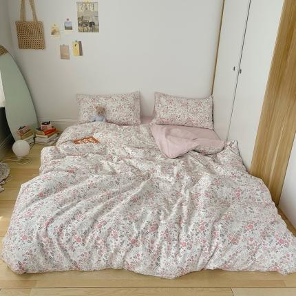 91家纺网 家纺一手货源 找家纺 绫韵 2021新款40S全棉13070四件套恋恋花乐婉然