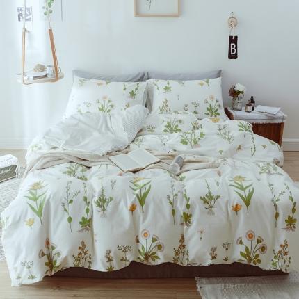 91家纺网 家纺一手货源 找家纺 绫韵 2021新款全棉13372四件套漫漫花语系列晨曦