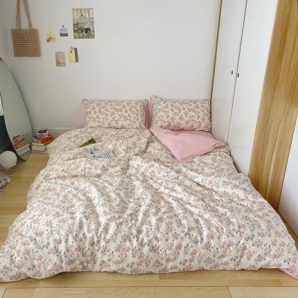 91家纺网 家纺一手货源 找家纺 绫韵 2021新款40S全棉13070四件套恋恋花乐悠然花香