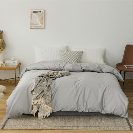 新款长绒棉纯色单被套 豆蔻灰